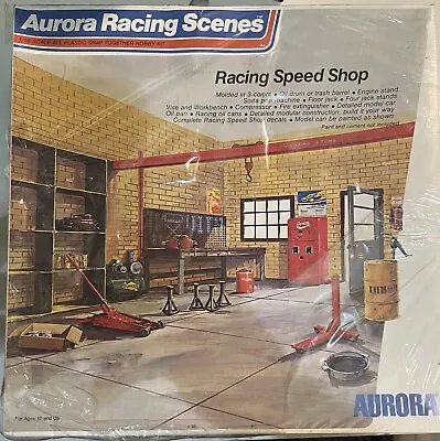 Sealed Rare Vintage Aurora Racing Scenes 1/16 Racing Speed Shop • $61