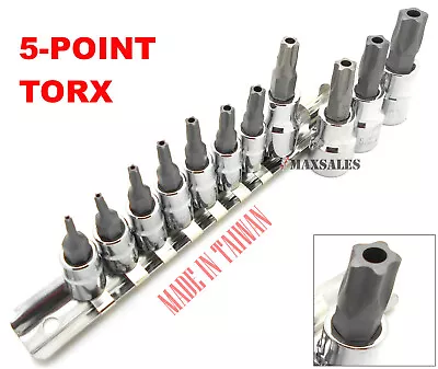 11pc 5-POINT TORX STAR TAMPER PROOF S2 BITS CR-V SECURITY BIT SOCKET SET • $17.90