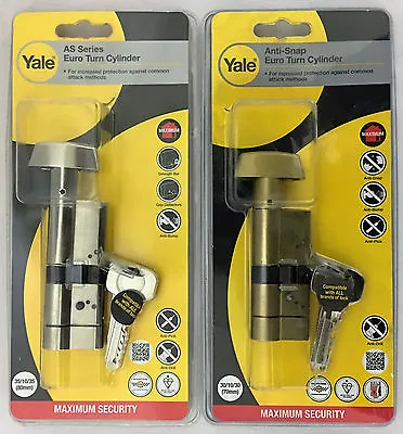 Yale Anti-Snap Thumb Turn Euro Cylinder British Standard • £10.95