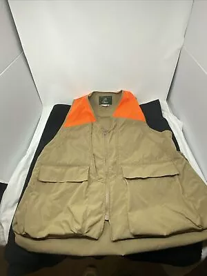 VTG Orvis Hunting Outdoors Shooting Vest Shoulders Padded Sz Large Orange - USA • $12