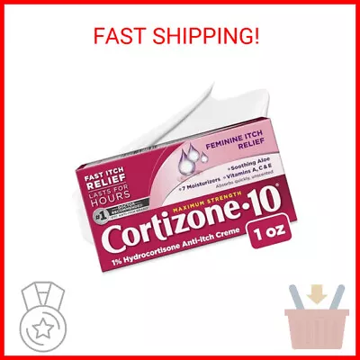 Cortizone 10 Maximum Strength Feminine Itch Cream 1% Hydrocortisone 1 Oz. • $7.61