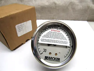 $25 • Buy Becker 2-1/2  Liquid Filed Vacuum Pressure Gauge -30 To 0 In. Hg 213.53 1/4 NPT