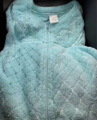 Teal Women's Soft Cozy Quilted Zip Croft & Barrow Duster Robe Size Med Tag • £21.41