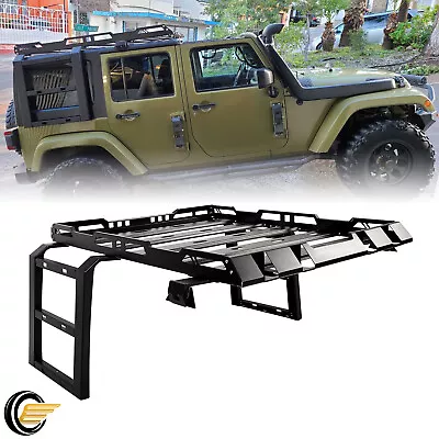 Texture Roof Rack Luggage Ladders Cross Bar For Jeep Wrangler JK 07-18 2015 • $302.50