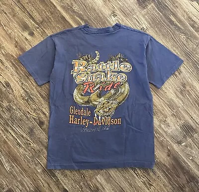 Vintage 1998 Arizona Bike Week Rattle Snake Ride Harley Davidson Glendale Shirt • $30