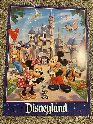 Vintage Disney Disneyland Castle Poster 18” X 24” NOS Mickey Pluto Goofy • $14.99