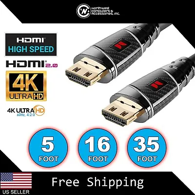 Monster Black Platinum HighSpeed HDMI 2.0 Cable 27Gbps Recertified 5ft 16ft 35ft • $13.99