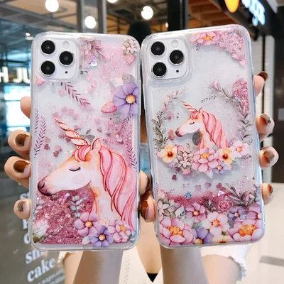 $7.69 • Buy For OPPO Xiaomi Huawei Bling Quicksand Unicorn Women Girl Soft Phone Case Cover