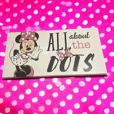 Disney Minnie Mouse Wall Art Decor Print Canvas Glitter Dots On Bows & Dress • $21.99