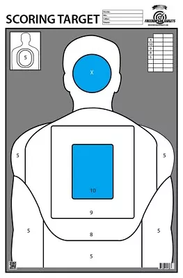 25x Shooting Paper Targets Gun Range Pistol Rifle Blue Scoring Target 23x35 • $23.89