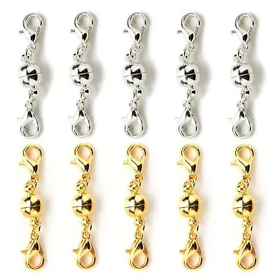 10Pcs Magnetic Clasps Strong Silver Gold Plated For Necklace Jewelry Making • £4.74