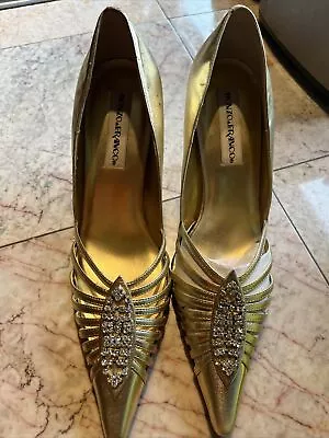 Mono Franco Gold High Heel Pump Rhinestones  • $30