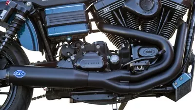 S&S Cycle Qualifier 2-into-1 Exhaust System Guardian Black Harley Davidson Dyna • $899.96