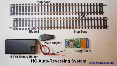 Auto-Reversing System For HO Scale Point To Point Layout With 9  End Stop Tracks • $34