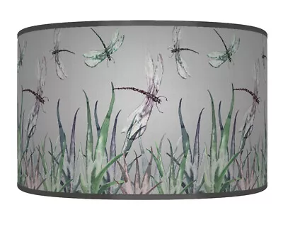 Dragonfly Floral Grey Green Lampshade Pendant Lamp Shade Handmade Dz259 • £29.99