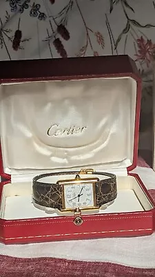 Ladies Must De Cartier Argent 925 Tank Watch 2413 B&P • £1500