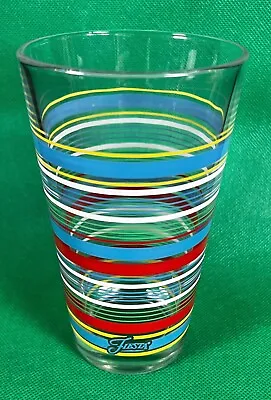 $14.99 • Buy Vintage Anchor Hocking Fiestaware Striped Rings Bands Glass Tumbler 1970's