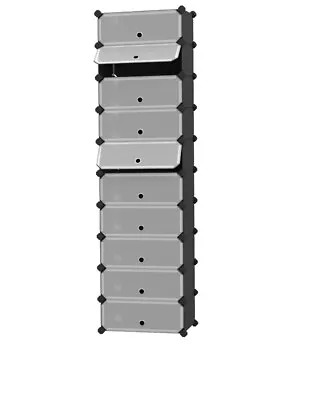 SONGMICS Interlocking Shoe Rack Rectangular Storage Organiser 10 Slot Modular • £37.99