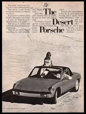 1972 Porsche 914 Desert-Vintage Car Photo Print Ad-Man Cave Garage Decor • $7.96