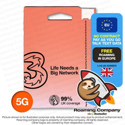 🚀 EUROPE Travel SIM 5G DATA TALK TEXT PAYG Hotspot Roaming EU No Contract NEW • $9.99