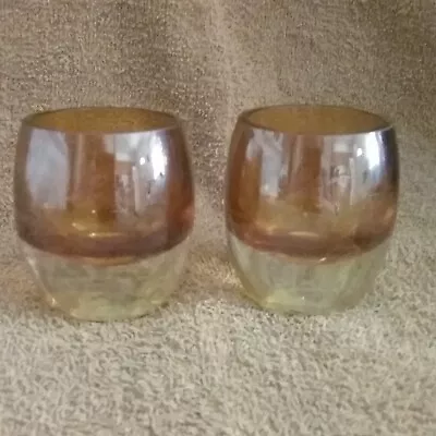 Mikasa Home Accent Solaris Amber 2 Votive Candle Holders • $8