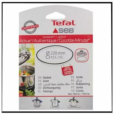 TEFAL COCOTTE-MINUTE AUTHENTIQUE INOX 4.5L 6L PRESSURE COOKER GASKET SEAL 220mm • $75.23