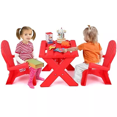 Kids Table And Chairs Set Steel Children Activity Table With Adirondack Chairs • £32.95