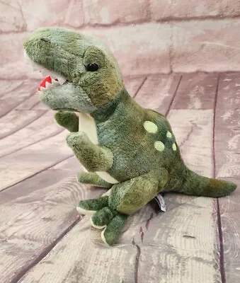Pretex Dinosaur T-Rex 10  Plush Green Realistic Stuffed Animal Toy Retired • $7.99