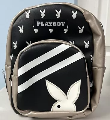 Official PLAYBOY Spencer’s Black/Rose Gold/White Bunny Mini Backpack NWT • $39.99