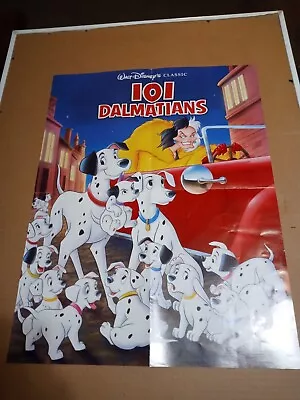 Vintage 101 Dalmations Disney Poster Rare See Pics For Condition Stain On Back • $20