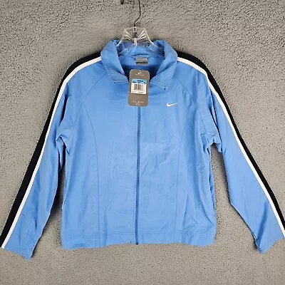 Vintage Y2K Nike Blue Essential Track Jacket Windbreaker Zip Up Jacket Medium • $102.56
