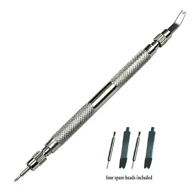 Watch Repair Spring Bar Tool Steel Link Remover Pin Pusher With Spare Tips • $5.99