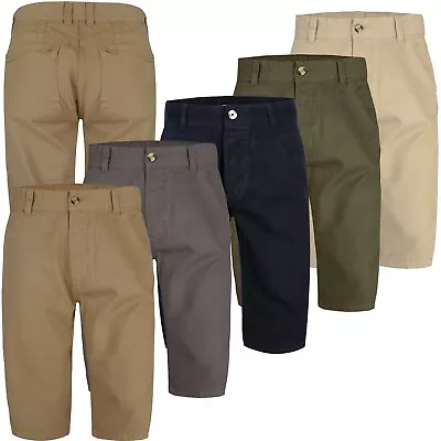 Mens Ex Brand Casual Knee Length Long 3/4 Chino Summer Shorts Bottom Cotton Pant • £10.89