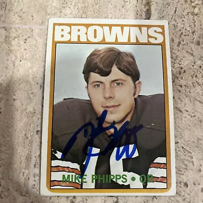 Mike Phipps Signed Auto CLEVELAND BROWNS 1972 Topps • $12