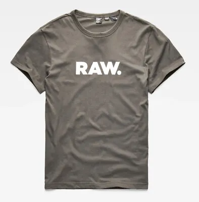 G-Star RAW Men's GS Grey Holorn Logo Graphic Crew-Neck Short Sleeve T-Shirt • $26.40