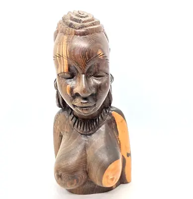 £48 • Buy Carved Wood Ornament Tribal Woman's Head Face Highly Detailed Decorative Decor