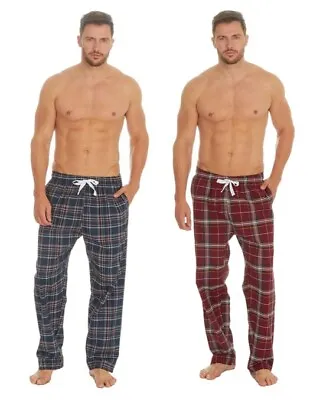 Men's Cargo Bay Pack Of 2 Tartan Pyjama Lounge Pants • £15