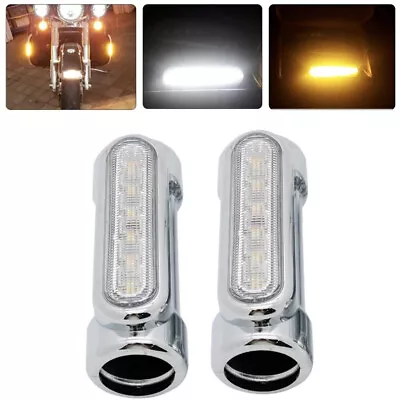 Chrome 1.25'' Highway Guard Crash Bar LED Running Light Turn Signal For Harley • $23.73