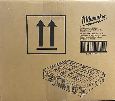 2 Pack Milwaukee 48-22-8424 PACKOUT Tool Box NEW A2 • $152.99
