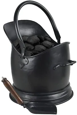 Coal Scuttle Fireside Fuel Scuttle Log Storage With Shovel Fireplace Vintage • £34.99