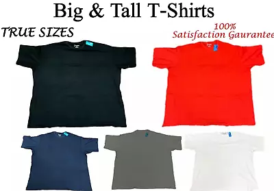 Big Tall T-Shirts - Casual TRUE SIZE Heavyweight Oversize Comfort Shirt Tees • $18.22