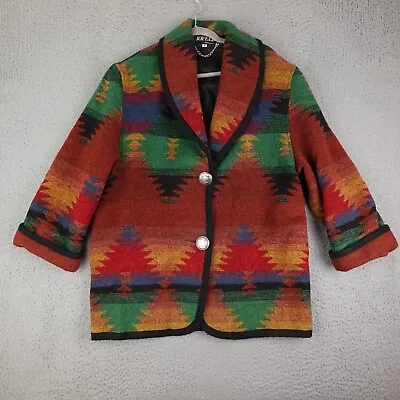 Vintage Jofeld Jacket Womens Medium Aztec Print Southwestern Coat Made In USA • $67.45