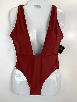 ZAFUL Women's One Piece Bathing Suit Swimsuit Size 6 Solid High Waisted NWT • £9.63