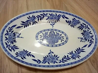 Sterling China-Vitrified-Vintage Blue & White Sm Floral Platter-10.5 X 6.75 -  • $36.99