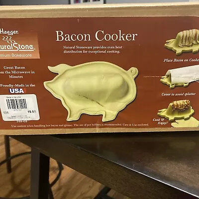Haeger Natural Stone Pig Shaped Microwave Bacon Cooker Stoneware - Never Used • $10.50