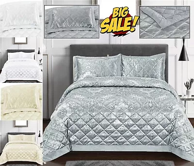3Piece Quilted Camden Bedspread Bed Throw Comforter Bedding Set Double King Size • £54.89