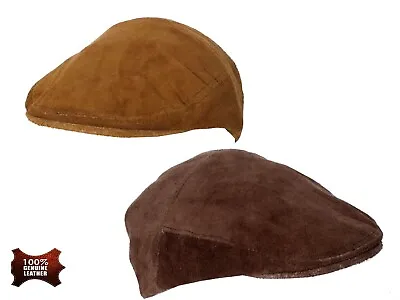 £14.95 • Buy Flat Cap Suede Leather Men Driver Cap Classic Newsboy Cabbie Gatsby Hunting