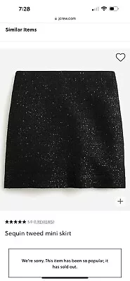 J.Crew Sequin Tweed Mini Skirt 6 Nwt New • $89