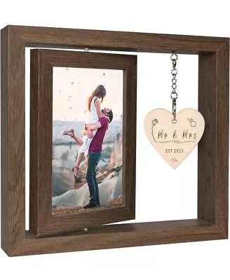 Rotating Floating Mr & Mrs EST 2023 Photo Frame Anniversary Wedding Gift 1 Year • £12.50