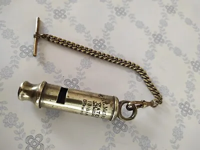 £85 • Buy Victorian Brass Police Whistle  The Metropolitan  . J.Hudson&Co. With Chain.
